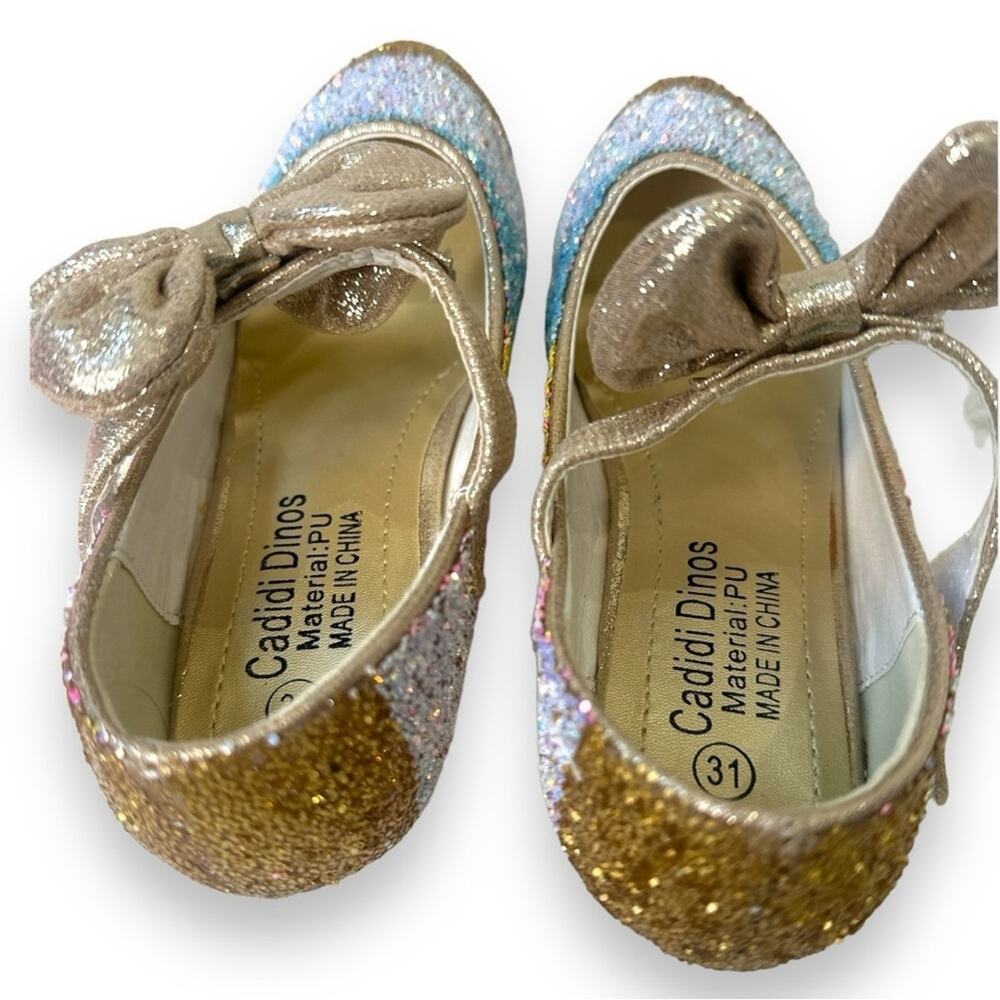 Girls Dress Up Princess Party Sparkle Shoes - Slip On Sparkle Shoes - Size 12k - Picture 6 of 9